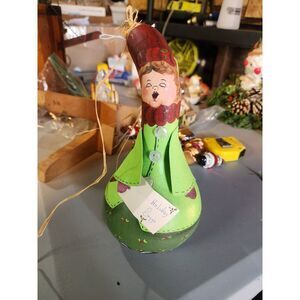 Vintage Christmas Caroler Handpainted Gourd Large‎